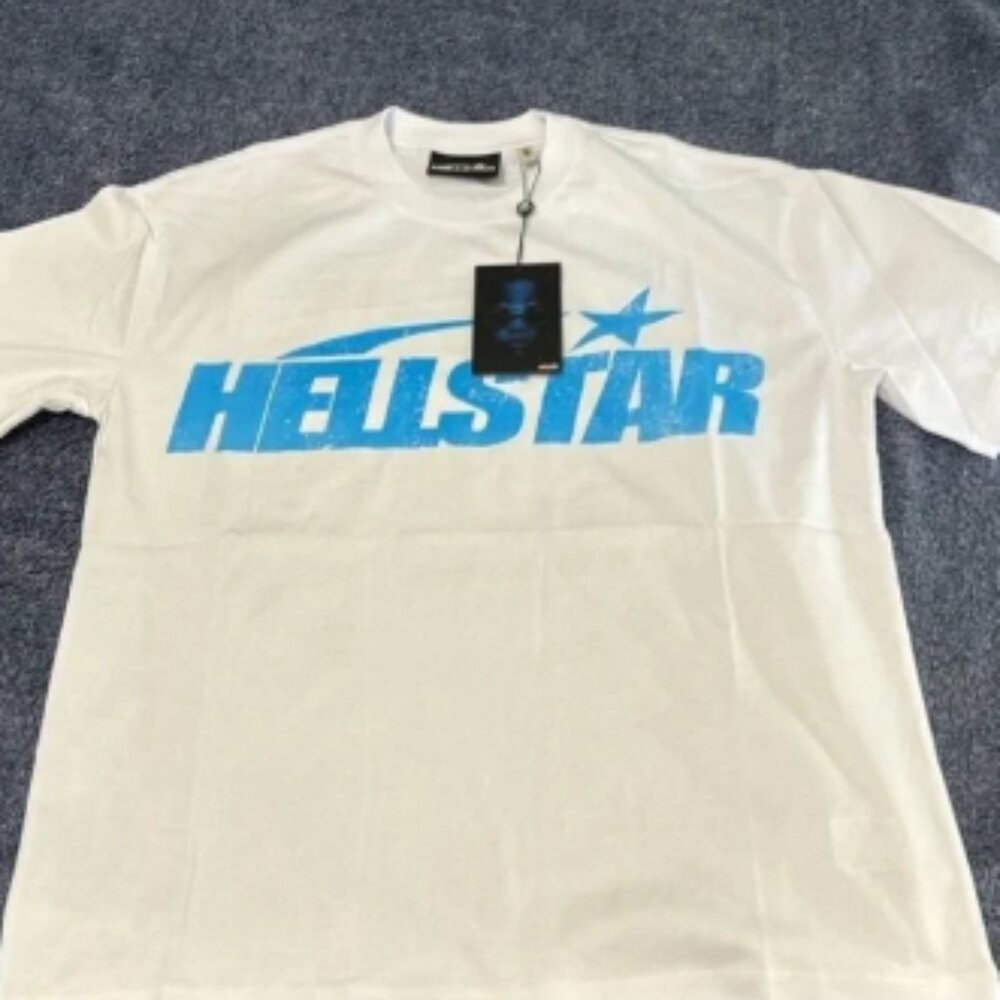 Brand New Blue Logo Hellstar Tee Men’s Large